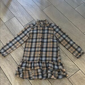 Plaid Ruffle Hem Dress